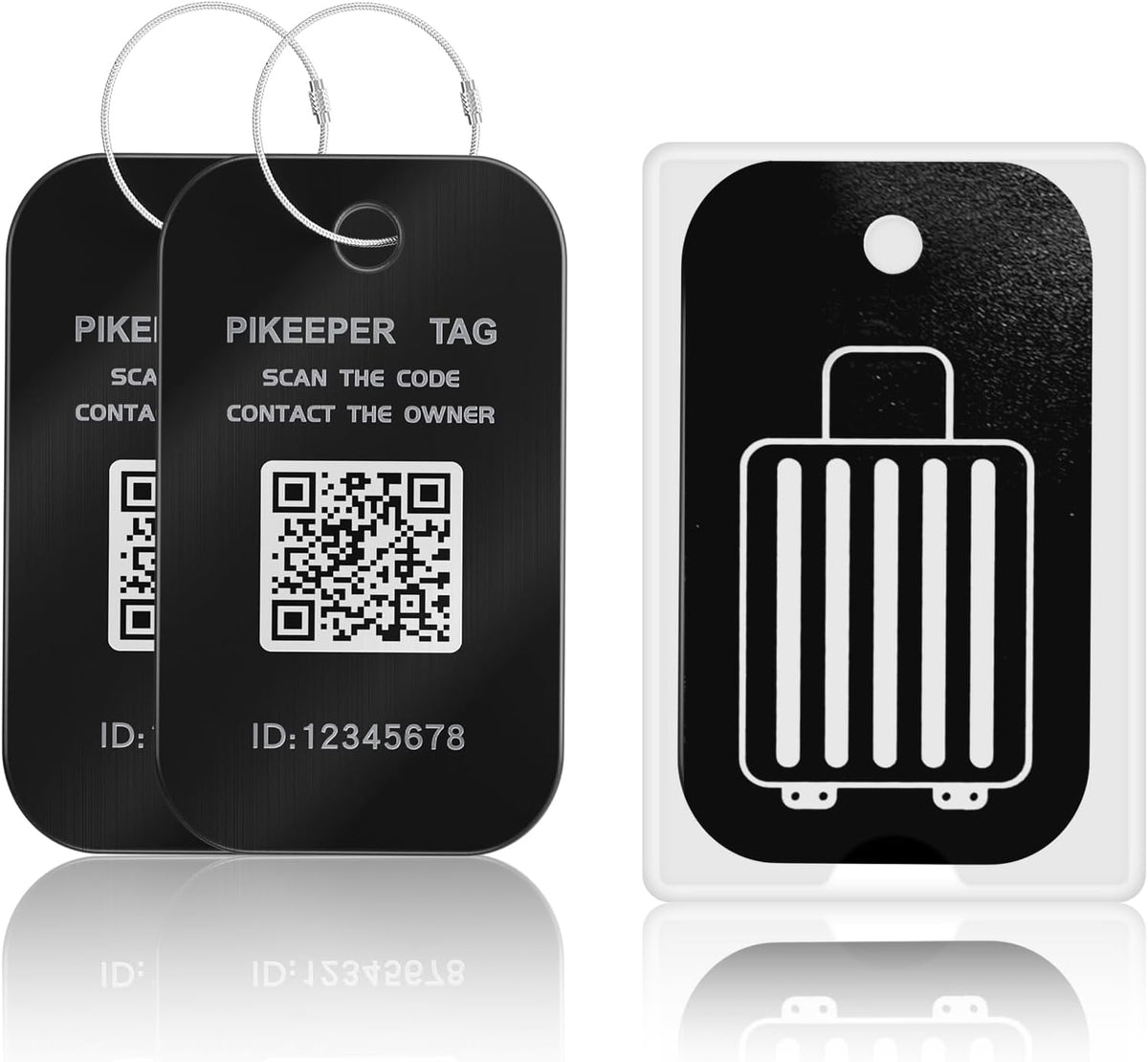 Smart Luggage Tags for Suitcase - Waterproof QR Code Labels with Location Notification When Scanned (Pack of 2), Customizable & Durable Travel ID Tags for Backpacks, Hide Personal Info
