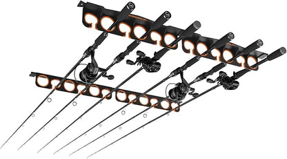 KastKing SafeGuard Fishing Rod Holder for Garage, Wall or Ceiling Mounted Fishing Rod Rack Storage Organizer, Fishing Pole Holder Holds 12 Rods or Combos in Less Than 36 Inches