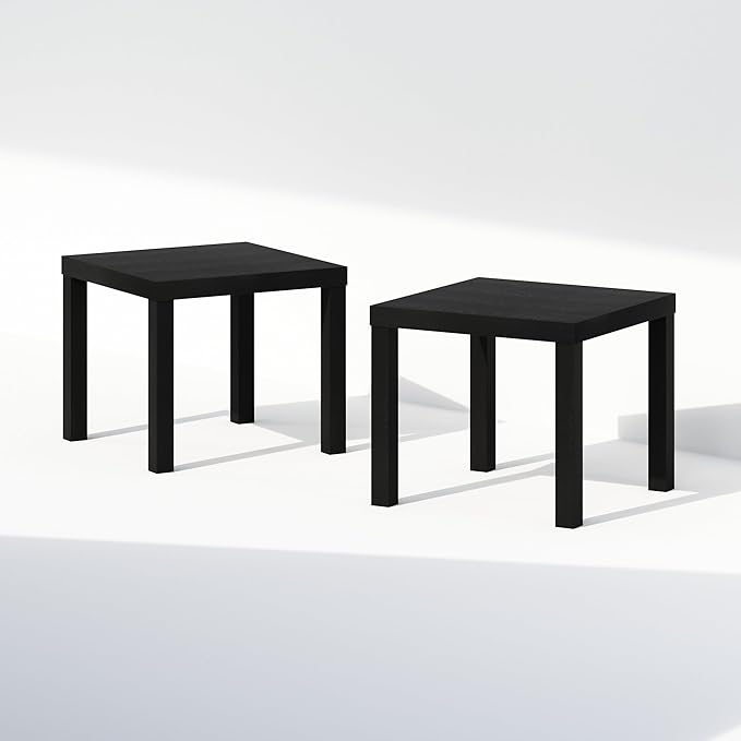 Furinno Classic Coffee Table Set of 2, Square Modern Coffee Table