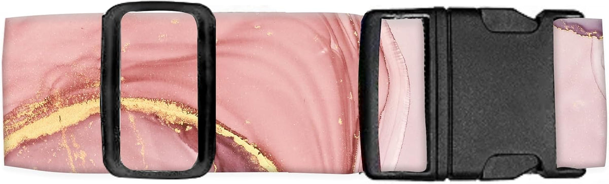 Luggage Straps for Suitcases Travel Belt Accessories, Cute Suitcase Strap, Adjustable Luggage Belt Strap, Heavy Duty with Quick-Release Buckle Luggage Strap Pink Marble