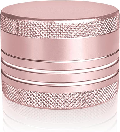 Small Pill Box, Portable Daily Box, Aluminium Alloy Round Container for Pills, Pocket Case (Pink)