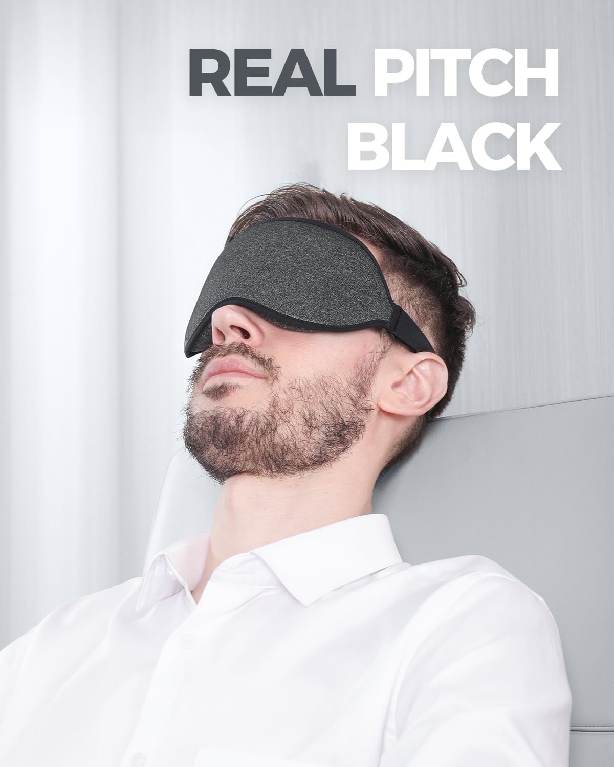 MZOO Luxury Sleep Mask for Back, Side Sleeper, Complete Light Blocking Sleeping Eye Mask Night Blindfold, 3D Zero Pressure & Spacious for Lash Extensions, Breathable Soft Eye Cover Flight Nap Travel