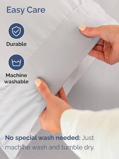 Extra Deep Pocket Split King Sheets - 5 Piece Breathable & Cooling Bed Sheets - Hotel Luxury Bed Sheet Set - Soft, Wrinkle Free & Comfy - Easily Fits Extra Deep Mattresses - French Grey Sheets Set