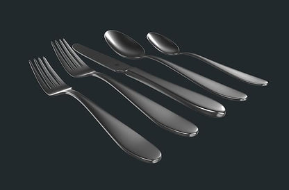 Matte Silverware Set, 18/10 Stainless Steel Satin Flatware, Modern Brushed Finish Cutlery, Dishwasher Safe & Durable, Built to Last (40-Piece, Razzoli)