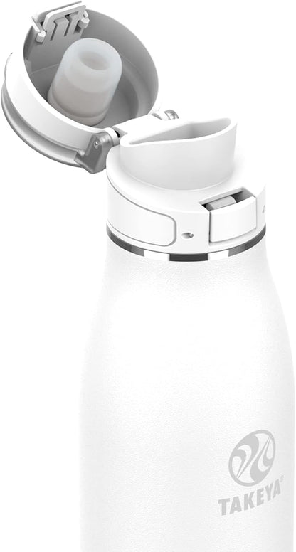 Takeya Traveler Leakproof Coffee Mug - Carrying Loop - Insulated Drinkware for Everyday Use - Durable & Portable with Spill-Proof Design - 17 oz, Arctic White