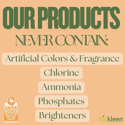Biokleen Natural Laundry Detergent Liquid - 300 Loads- Eco Friendly Concentrated Plant Based Safe for Kids and Pets No Artificial Colors or Preservatives
