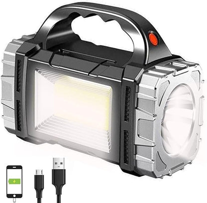 SUYOOULIN Solar Rechargeable LED Soptlight Flashlight, Super Bright 7000LM