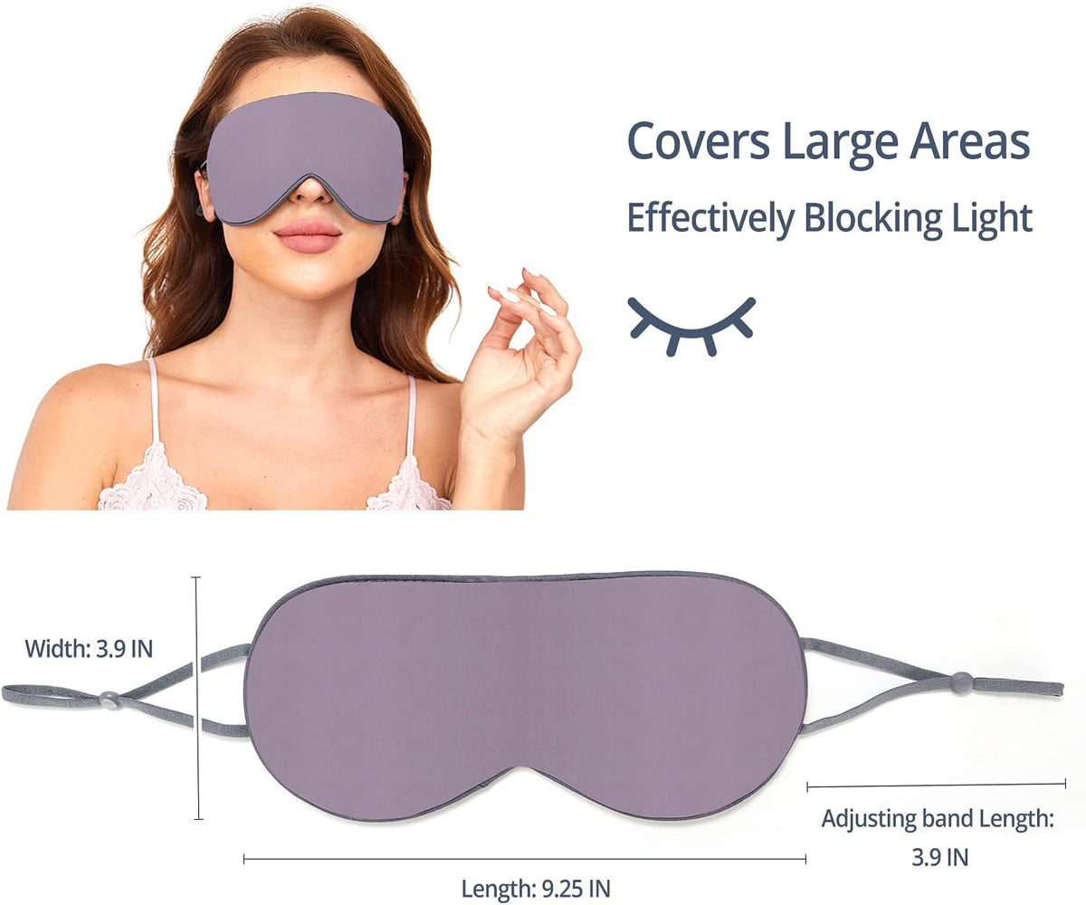 Sleeping Mask 2 Pack, Warm, Cool Double-Sided Use of Sleep Mask, Super Soft Blindfold with Adjustable Strap, Block Out Light, Comfort Sleep Eye Mask for Travel Meditation Nap
