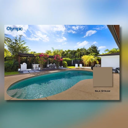 Olympic Patio Tones - Silk Straw - 1 Gallon - Non-slip acrylic deck and patio coating, concrete restorer.