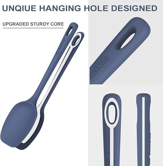4 Pieces Silicone Spatula Set, Food Grade Rubber Spatula, Upgrade Strong Handle with Ergonomic Grip, Heat Resistant for Nonstick Cookware, Cooking