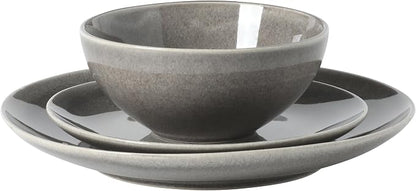 Gibson Elite Castle Peak Plates and Bowls Set, 12-Piece Dinnerware Set