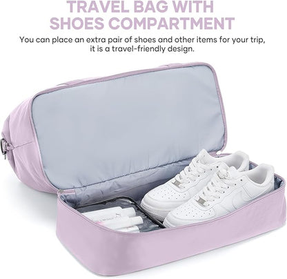 Travel Duffel Bag, Sports Tote Gym Bag, Shoulder Weekender Overnight Bag for Women