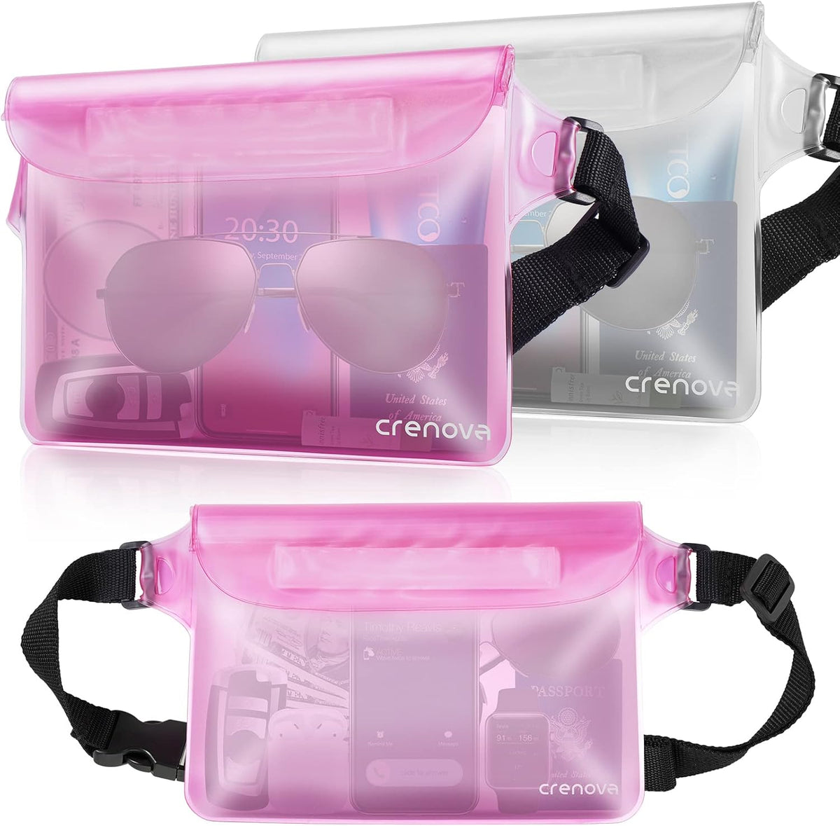 Waterproof Fanny Packs for Women, Sandproof Dry Bag for Beach, Water proof Pouch for Phone Passport Purse, Floating Waterproof Bags for Cruise Travel Water Park Boating Fishing Diving Surfing Kayaking