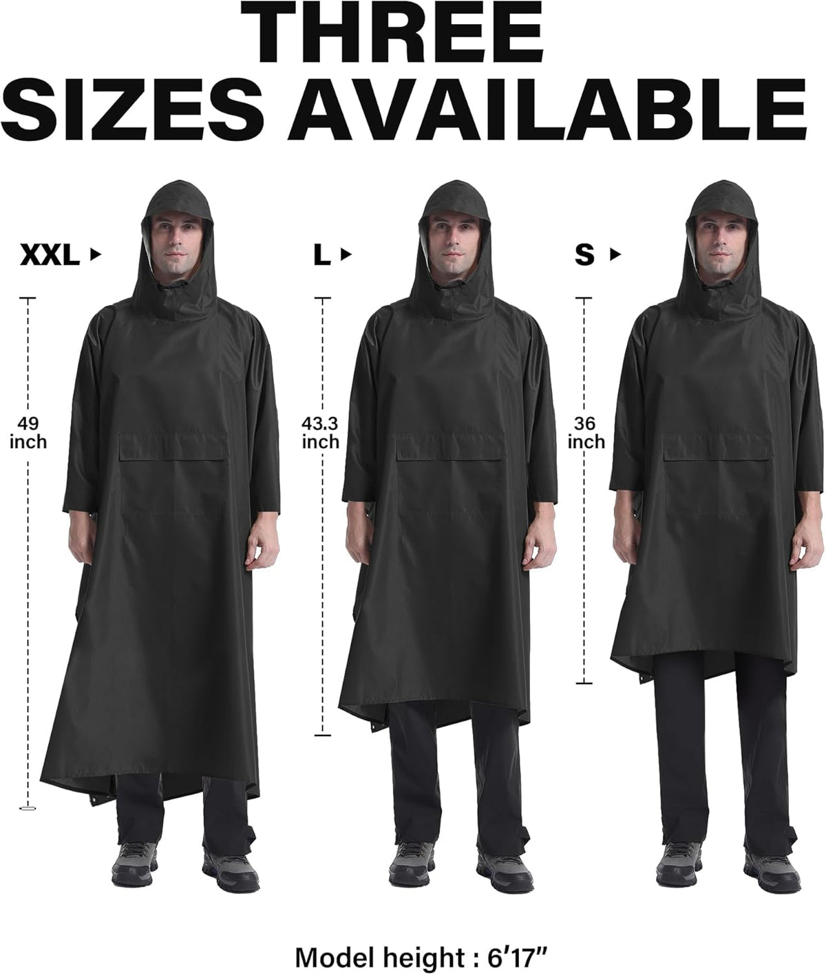 iCreek Hooded Rain Poncho with Pocket Waterproof Lightweight Unisex Raincoat Jacket for Hiking, Camping, Outdoor
