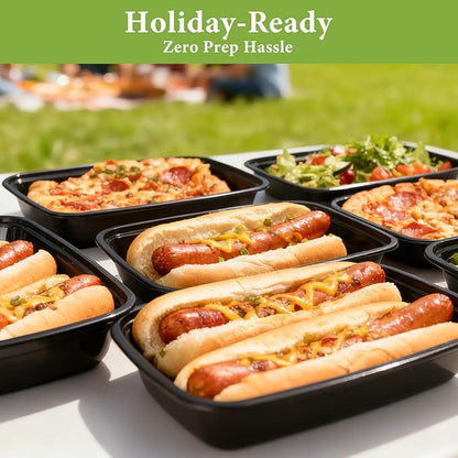 90 Pack 28 oz Meal Prep Containers Reusable with Lids, BPA-Free Single Compartment Food Containers, Durable & Stackable To-Go Boxes, Reusable Microwave Freezer Dishwasher Safe
