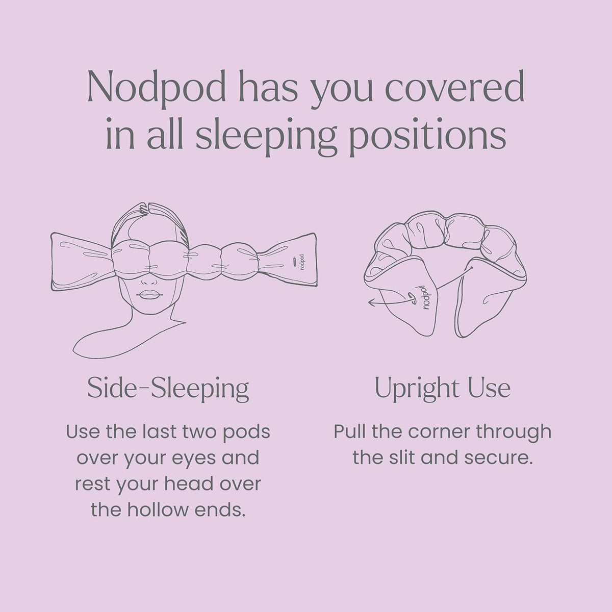 Nodpod Gentle Pressure Sleep Mask | Patented Light Blocking Design for Sleeping, Traveling & Relaxation - Wisteria