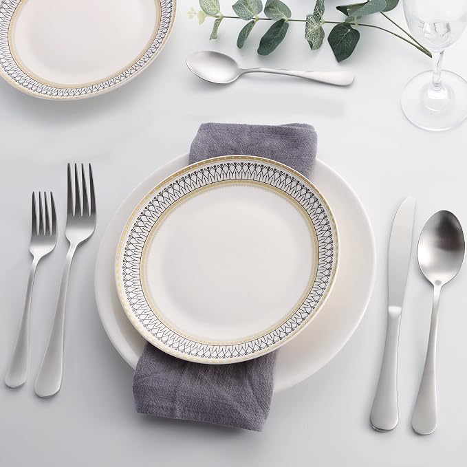 60 Piece Silverware Set for 12, LIANYU Stainless Steel Flatware Cutlery Set