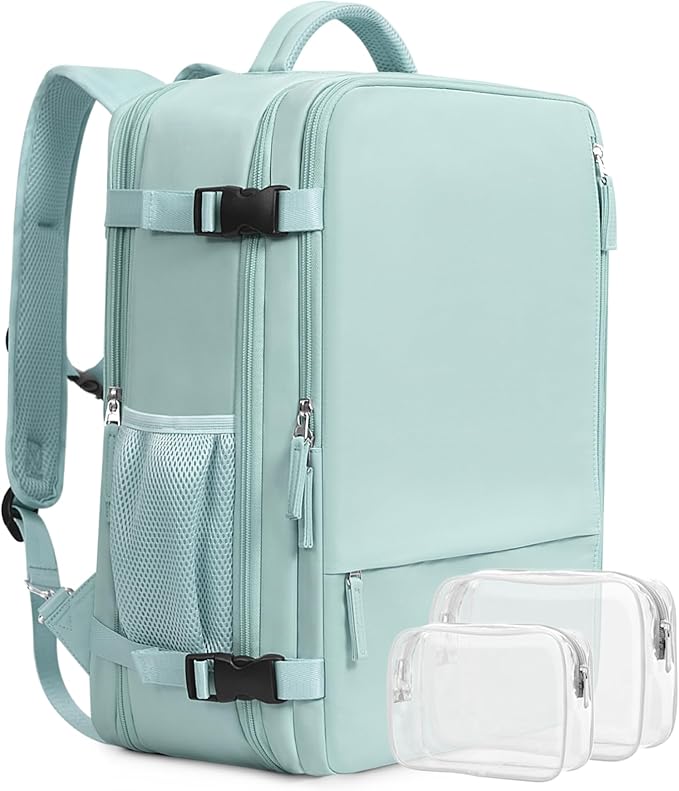 Beraliy Large Travel Backpack for Women Airline Approved, Carry On Backpack, 17 Inch Laptop Backpack, Personal Item Bag Casual Daypack Backpacks, Mint Green