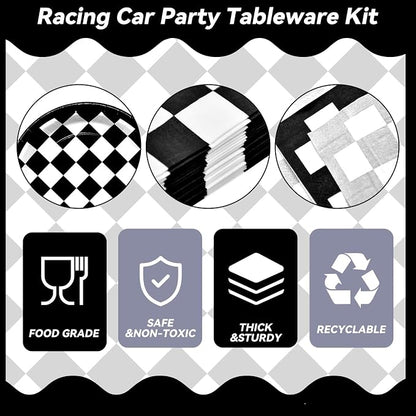 96 Pieces Racing Theme Party Supplies