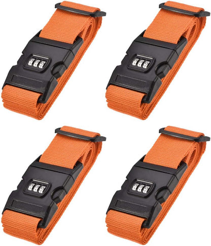 uxcell Luggage Straps Suitcase Belts with Buckle, Combination Lock, Adjustable Travel Packing Accessories