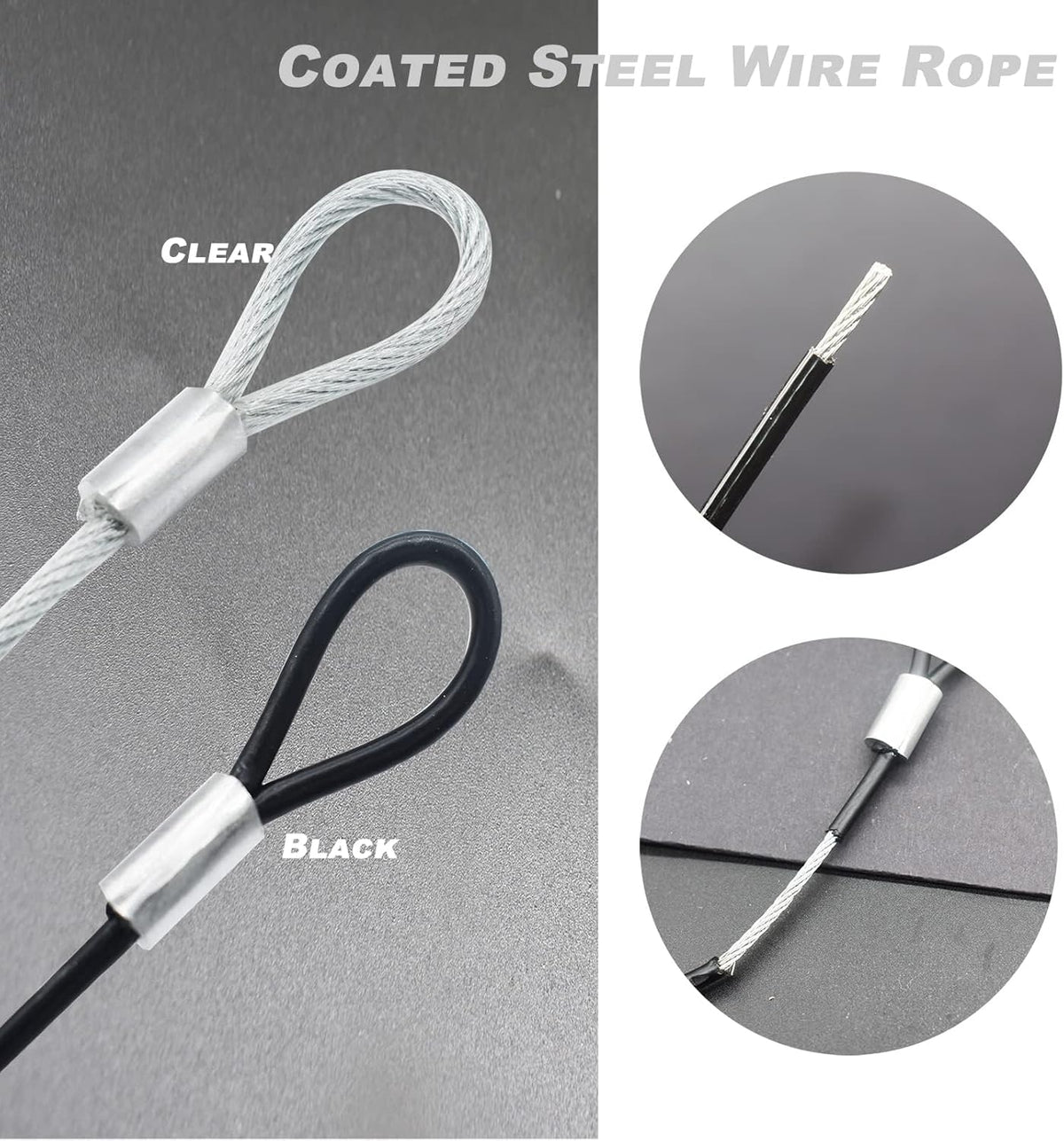 5FT 6mm Stainless Steel Security Cable Lock,Braided Steel Vinyl Coated Safety Cable Luggage Lock,Flexible Steel Cable Security Wire Rope Double Loop,Green