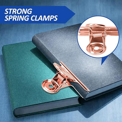 20 Pack Large Metal Hinge Rose Gold Clips 51mm for Crafts, Photos, Drawing, Food Bags at Home, Office, School, Shop