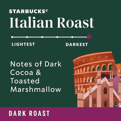 Starbucks Ground Coffee, Dark Roast Coffee, Italian Roast, 100% Arabica, 6 bags (18 oz each)