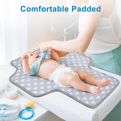 Accmor Portable Diaper Changing Pad, Waterproof Baby Changing Mat, Foldable Travel Diaper Changing Pads for Baby, Baby Essentials Shower Registry Gifts