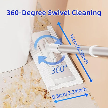 Mini Sweeper Mop No-Touch Dirty Cleaning Flat Dust Mop for Dry Wet Disposable Pads, Multi Surface Mop Floor Mopping and Sweeping Cleaning Head for House Wall Bathroom Toilet Corners Door Window