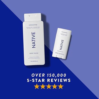 Native Deodorant Contains Naturally Derived Ingredients, 72 Hour Odor Control | Deodorant for Women and Men, Aluminum Free with Baking Soda, Coconut Oil and Shea Butter | Unscented