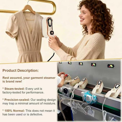 Portable Steam Iron for Clothes for Travel & Home, Handheld Garment Steamer & Iron 2 in 1 Wrinkle Remover, Travel Size with 4 Modes, LCD, Ceramic Soleplate,218mL,15-Second Heat, 110V-120V