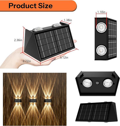 8-Pack Solar Fence Lights, Up & Down Lighting, 50LM/25LM 4 Modes, IP65