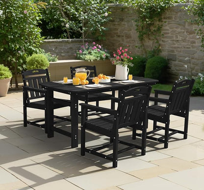 Ciokea HDPE Outdoor Patio Dining Chairs Set of 2, All-Weather Porch Chair