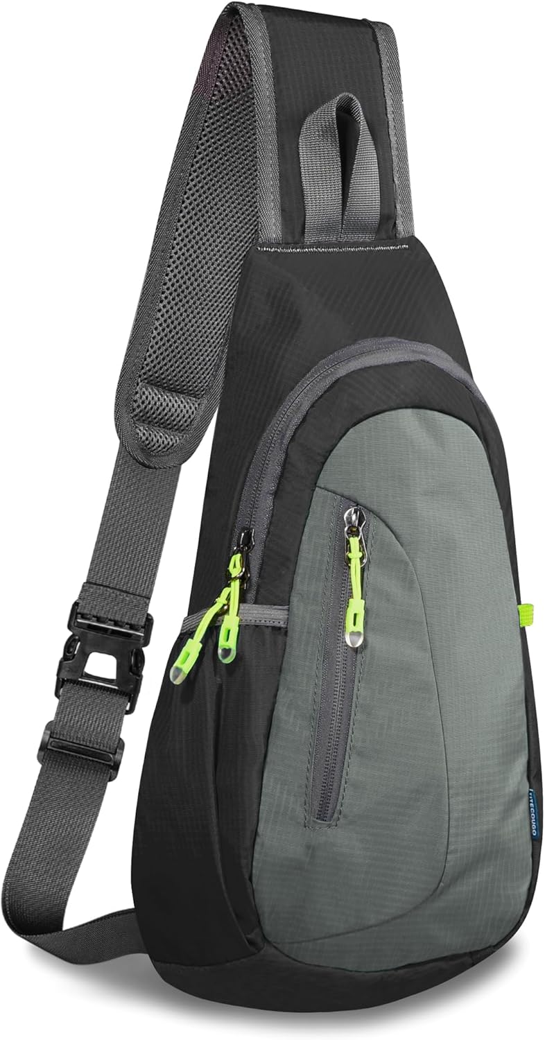 TITECOUGO Small Sling Bag, Lightweight Crossbody Backpack for Men Women, Shoulder Bag for Sports and Outdoor