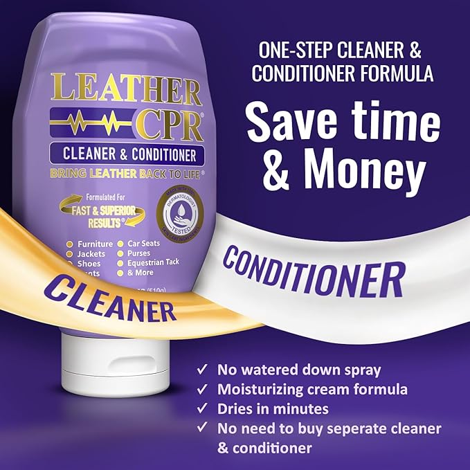 Leather CPR Cleaner & Conditioner 18oz - Cleans, Conditions, Restores & Protects Leather Furniture, Handbags, Car Seats, Interior, Jackets, Boots, Purses, Shoes, Couch, Saddles, Tack & More