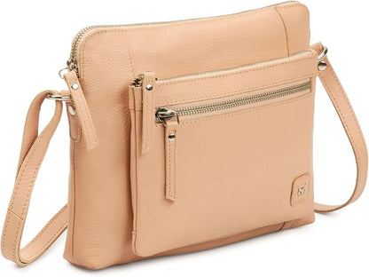 Wise Owl Accessories Small Soft Pebbled Real Leather Crossbody Handbags Purses Sling Crossover Shoulder Bag