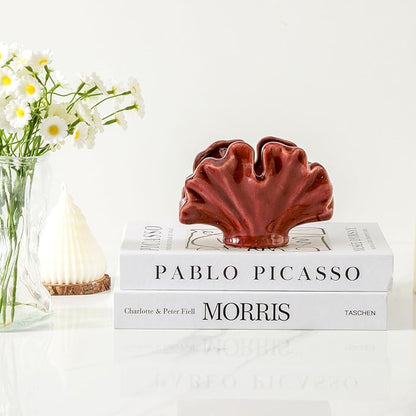 Ceramic Sponge Holder,Sponge Holder for Kitchen Sink,Compact Sink Caddy Organizer, Dish Sponge Holders,Farmhouse Kitchens Decor Cute Gadgets Accessories,Christmas Kitchen Decor(Red)