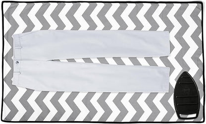 Encasa XO Ironing Mat/Pad (Large 48"x28") with 3mm Padding & Silicone Iron Rest for Steam Pressing on Tabletop or Bed - Heat Resistant, Portable, Quilting & Travel Blanket - Zig Zag