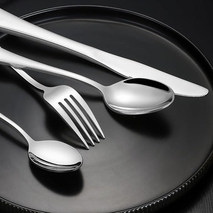 40-Piece Silverware Set, CXJY Stainless Steel Flatware Cutlery Set Service