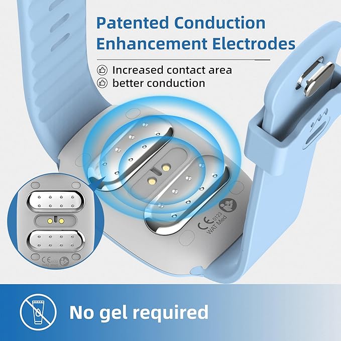 EmeTerm Fashion FDA-Cleared Relieve Nausea Electrode Stimulator Morning Sickness Motion Travel Sickness Vomit Relief Rechargeable No Gel Drug Free Wrist Bands Without Side Effects