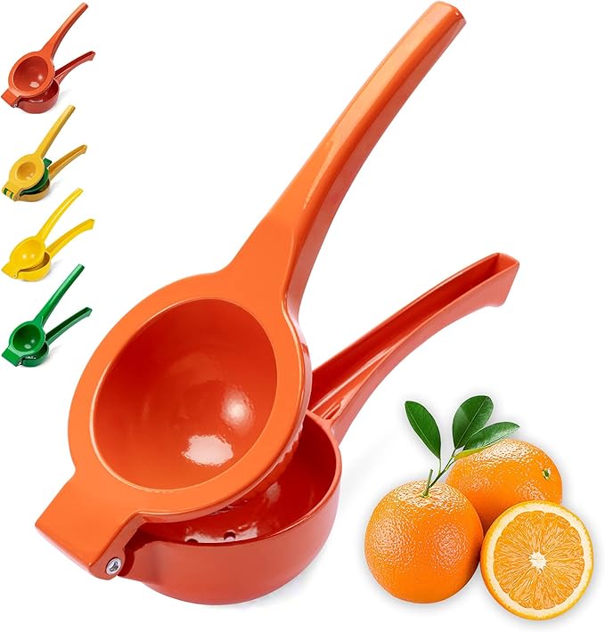 Manual Juicer Citrus Lemon Squeezer, Fruit Juicer Lime Press Metal, Professional Hand Juicer Kitchen Tool(Orange)