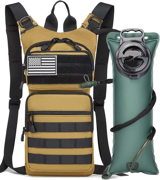 ATBP Insulated Water Hydration Pack Bag with 3L TPU Bladder Tactical Molle Hydration Backpack for Hiking Cycling Running