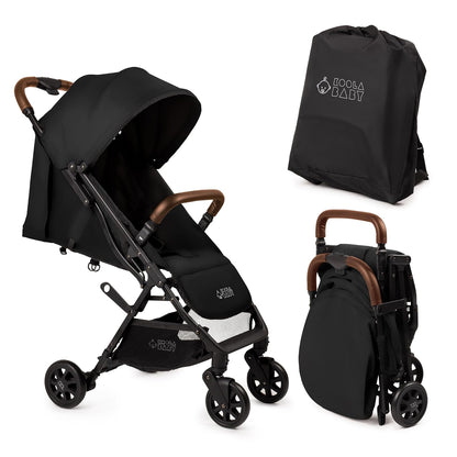 Lightweight Travel Stroller for Baby & Toddlers - Easy Fold & Compact Stroller for Airplane with Canopy, Storage Basket, Multi-Position Recline & Convenient One-Hand Fold, Travel Bag Included (Black)