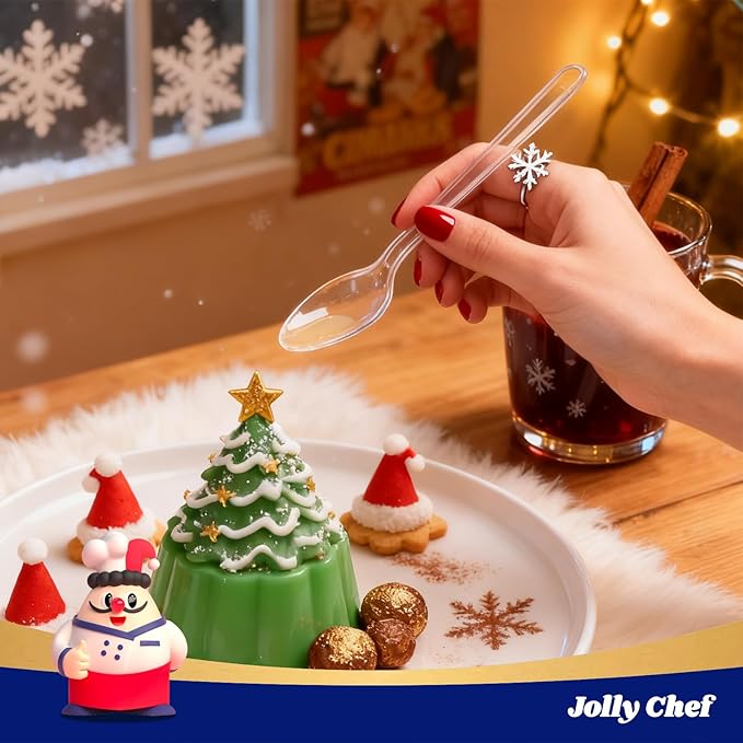 JOLLY CHEF 300 Count Clear Plastic Teaspoons Heavy Duty, 6.54" Heat Resistant Solid and Durable Plastic Teaspoons Disposable, Disposable Bulk Cutlery Suitable for Parties Supply Events Everyday Use