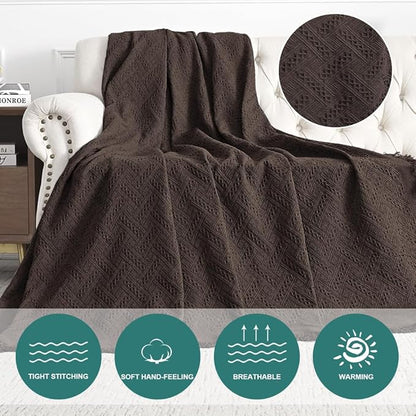 MYSKY HOME Couch Cover Sofa Covers Oversized Chair Cover Chocolate Geometrical Couch Recliner Cover for 1 Cushion Couch Washable Sofa Throws Single Sofa Slipcovers (Medium, 71" x 91", Chocolate)