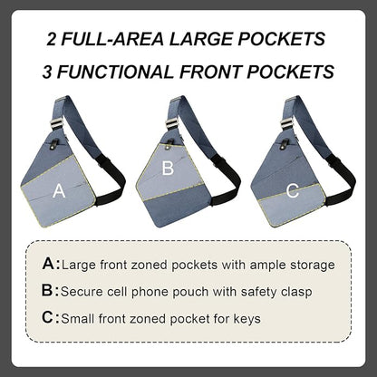 Anti Theft Crossbody Travel Bags for Women Men Cross Body Slim Sling Handbags with S Hook Antitheft