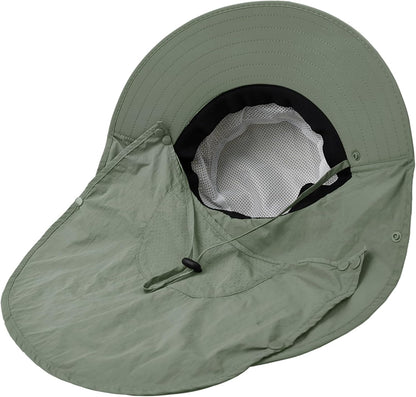 Sun Hat for Men Women with Neck Flap,UPF 50+ UV Protective Hiking Fishing Hats,Wide Brim Sun Hat for Women&Men