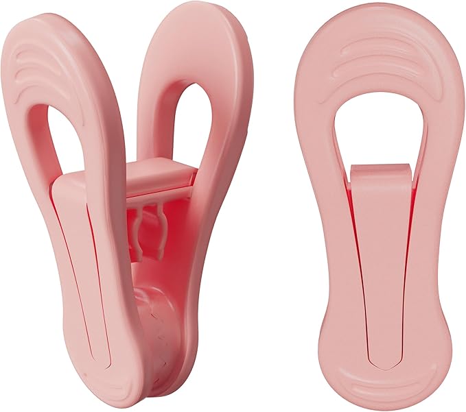 Pink Hangers Clips 60 Pack, Multi-Purpose Plastic Clips for Plastic Hangers Velvet Hanger, Clothes Pins for Skirt Pants
