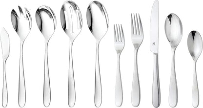 Silverware Set for 8 with Serving Utensils, 18/10 Stainless Steel Flatware, Mirror Finish, Dishwasher Safe, Heavy-Duty Cutlery, Built to Last (45-Piece Including a Serving Set, Fidenza)