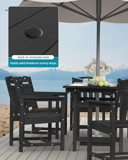 Ciokea HDPE Outdoor Patio Dining Chairs Set of 2, All-Weather Porch Chair